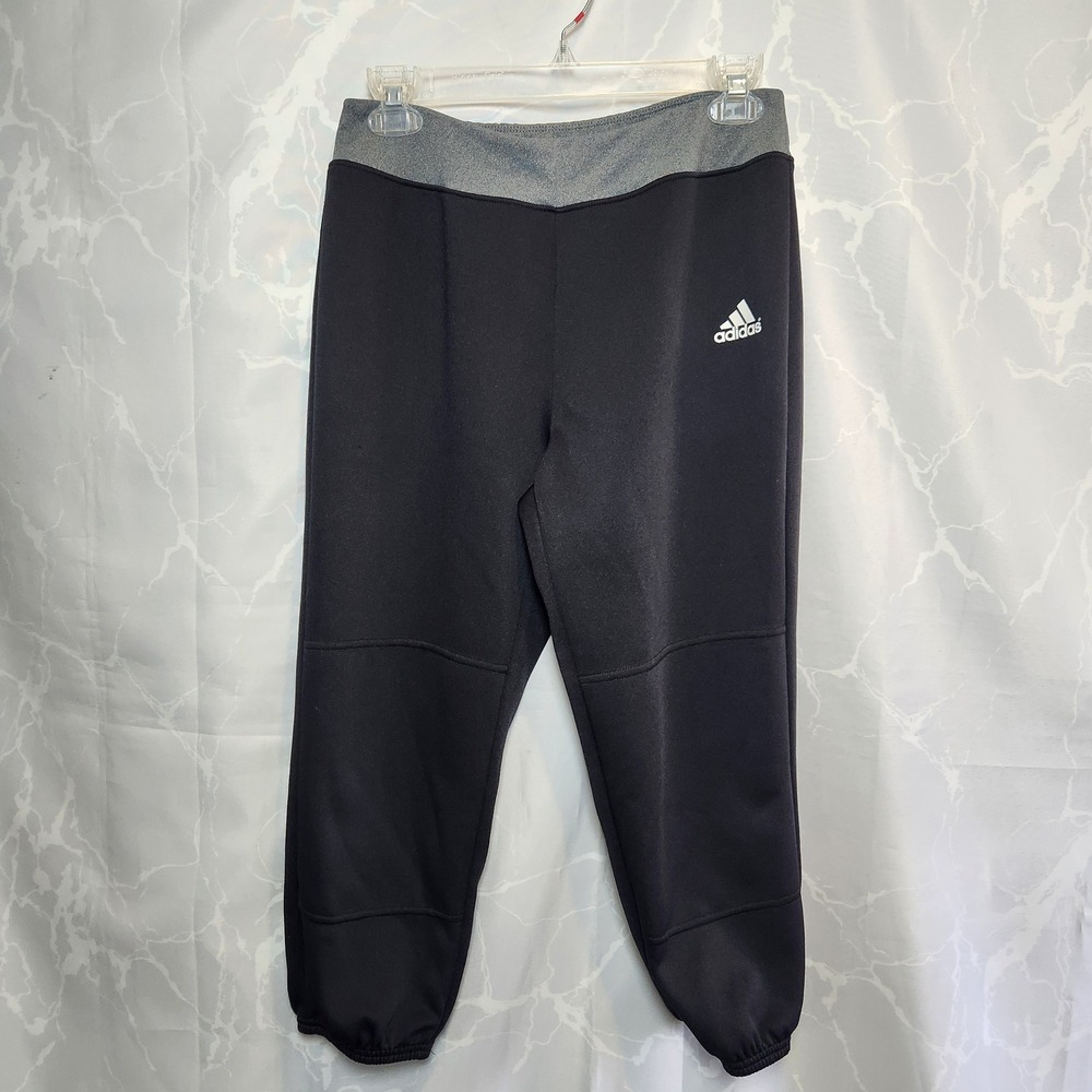 Adidas Knit Softball Pants‎ Women's M Black Pull On Stretch Waist WBA12012